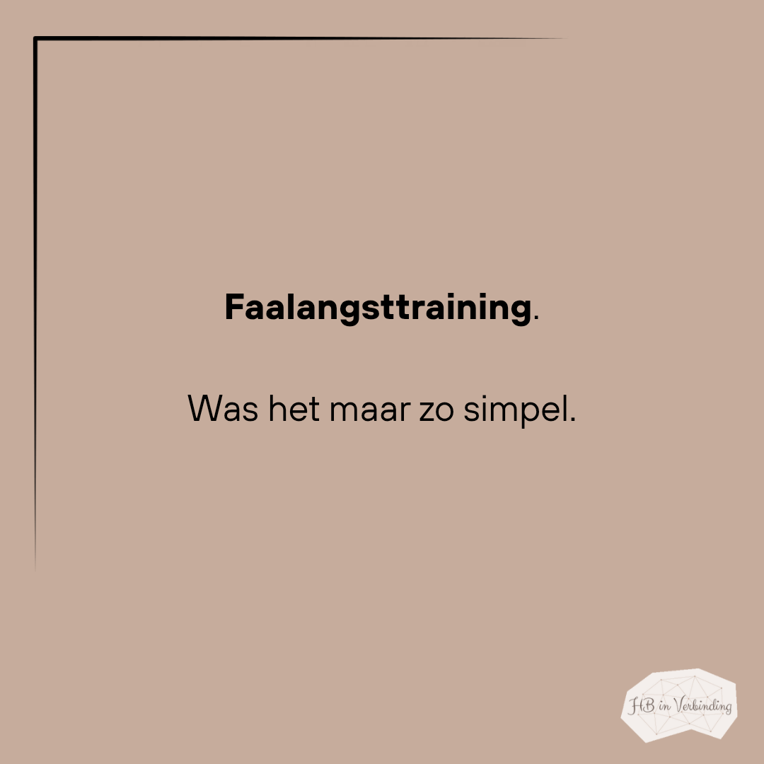 Faalangsttraining, was het maar zo simpel